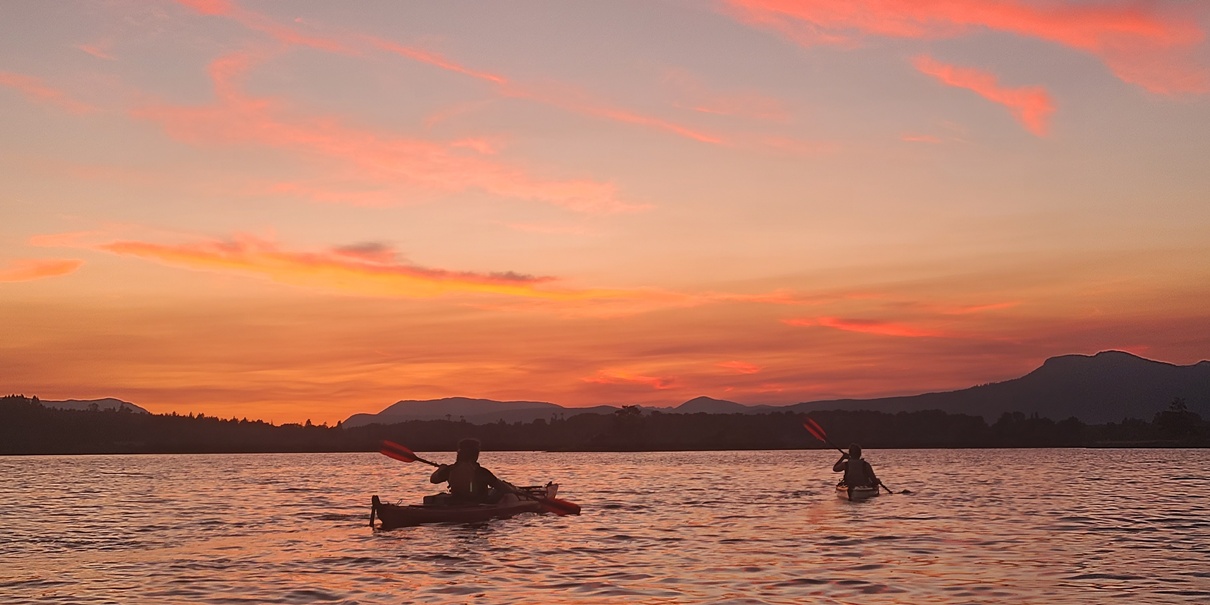 Kayaking at sunset
